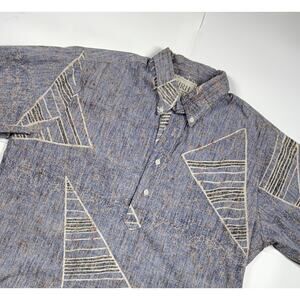 VTG 70s HRH His Royal Highness Reverse Print Hawaiian‎ Shirt Large Pullover